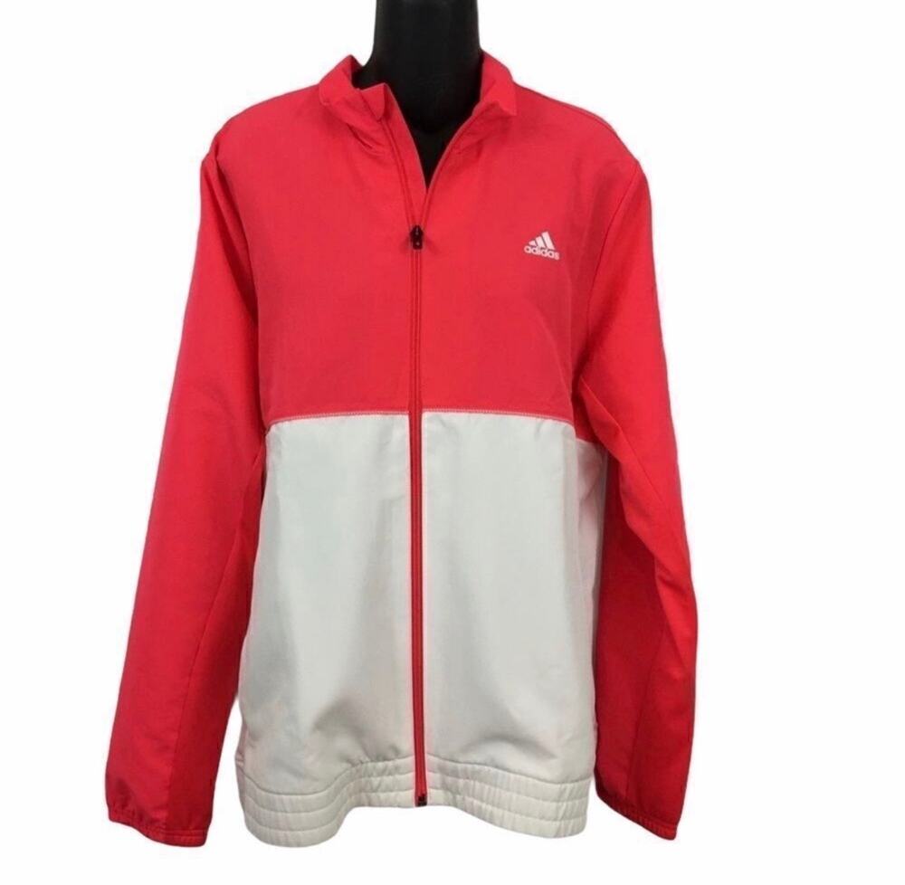 Adidas Club Track Jacket XL Pink White Full Zip NWT